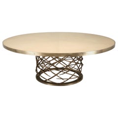 Old Plank's Handmade Woven Solid Bronze Round Table Base in Most Diameter's