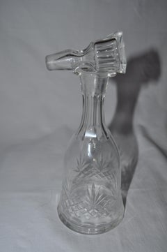 Old Polished Glass with Liqueur Glass Stopper