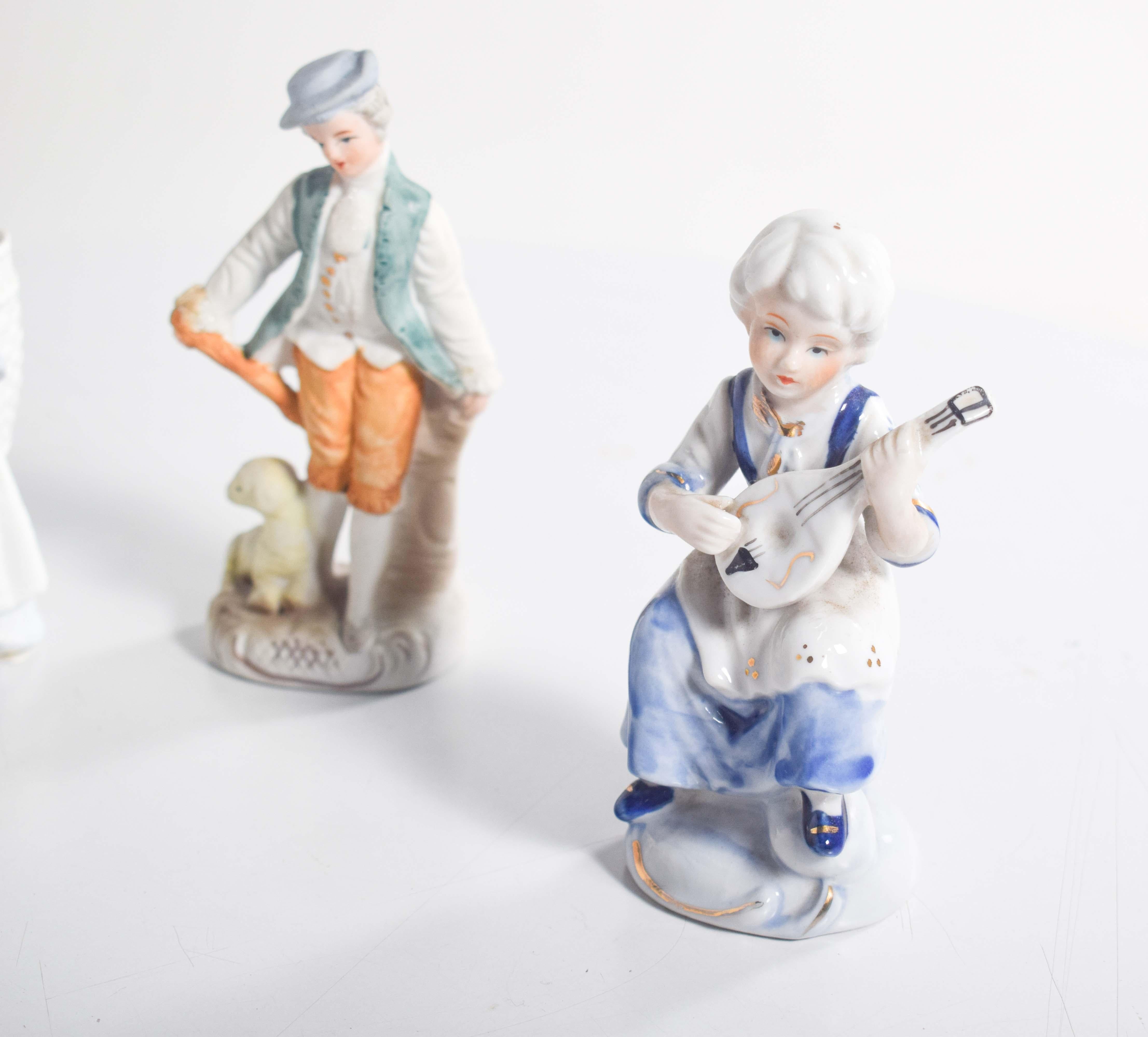 Portuguese Old Porcelain Decorative Figures, Set of Four For Sale