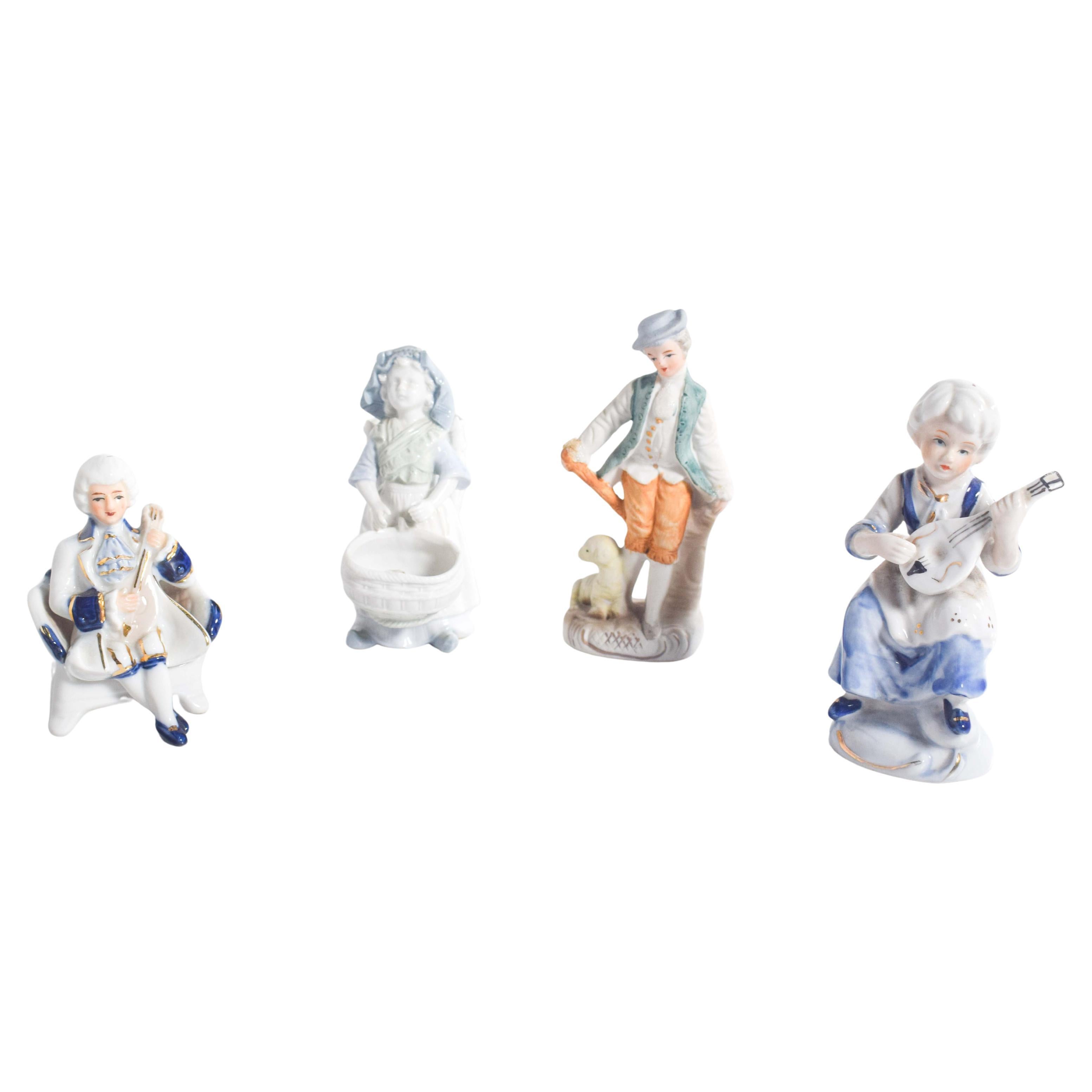 Old Porcelain Decorative Figures, Set of Four For Sale