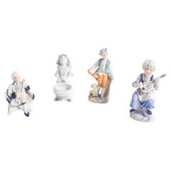 Old Porcelain Decorative Figures, Set of Four