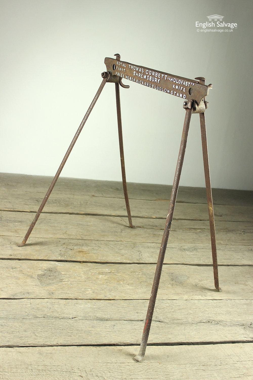 Old portable holdfast knife stand by Heber Rickards Ludlow awarded as 
