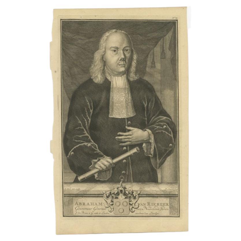 Old Portrait of Abraham van Riebeeck, Governor-General of the Dutch East Indies For Sale