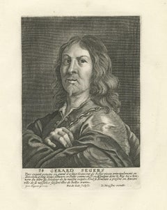 Old Portrait of Painter Gerard Seghers 'Segers', born in Antwerp, Belgium, 1694