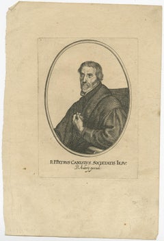 Old Portrait of Peter Canisius, a Renowned Dutch Jesuit Catholic Priest, Ca.1650