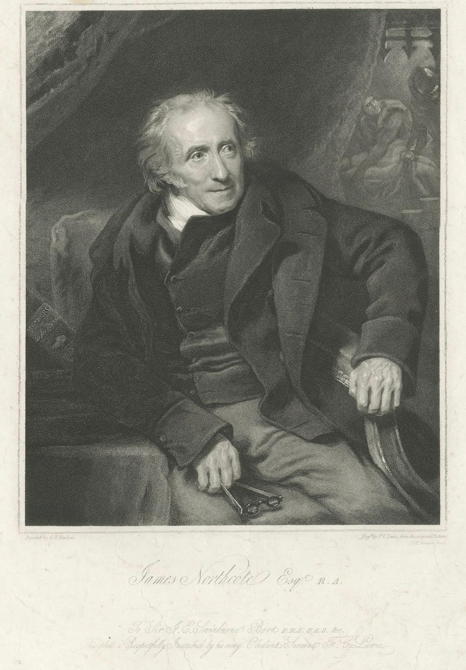 Retrato antiguo - James Northcote R.A. por F.C. Lewis después de G.H. Harlow - 1824 Papel en venta
