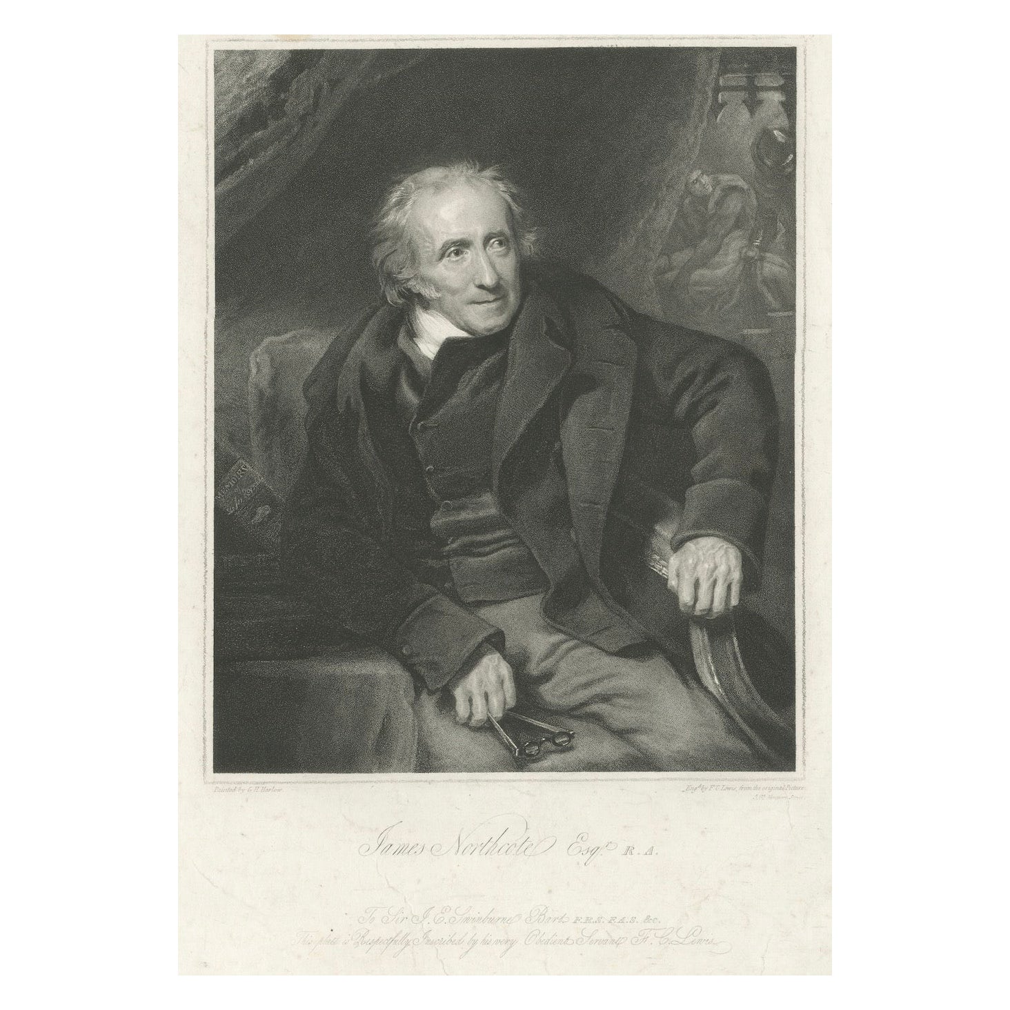 Retrato antiguo - James Northcote R.A. por F.C. Lewis después de G.H. Harlow - 1824 en venta