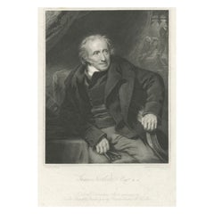 Retrato antiguo - James Northcote R.A. por F.C. Lewis después de G.H. Harlow - 1824