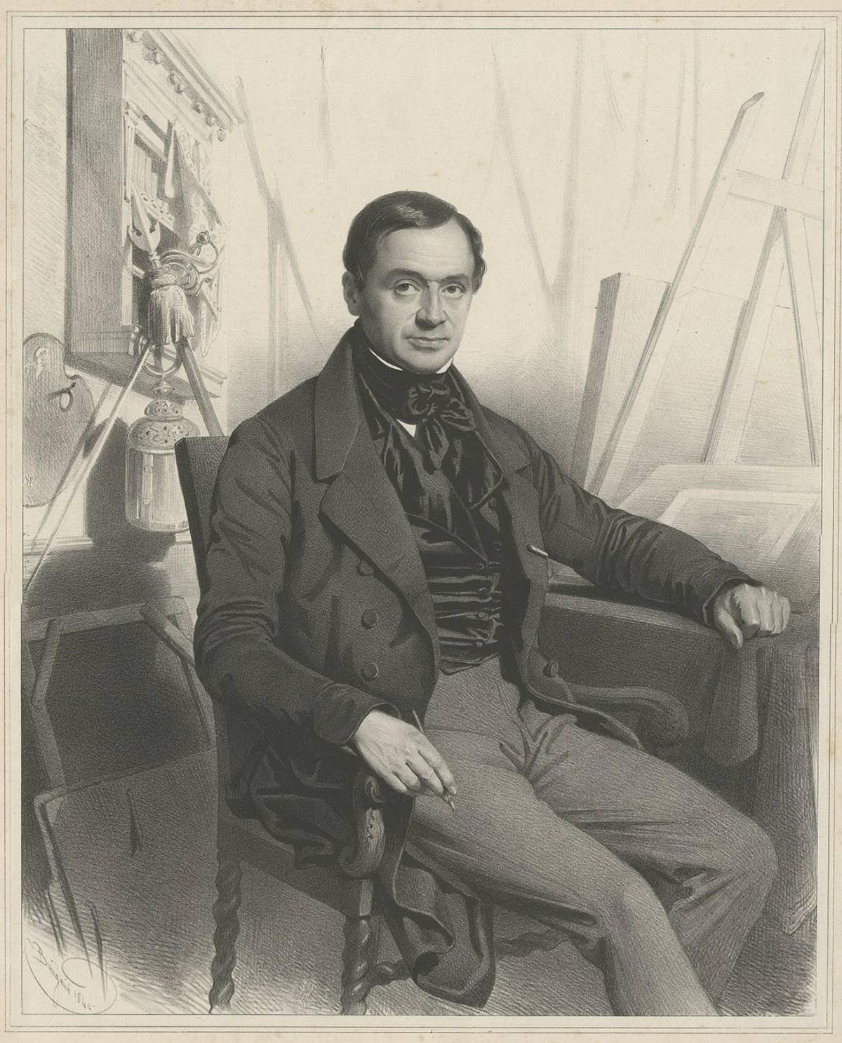 Old Portret of Jean Baptiste Madou, Painter, Etcher & Pioneer Lithographer, 1842