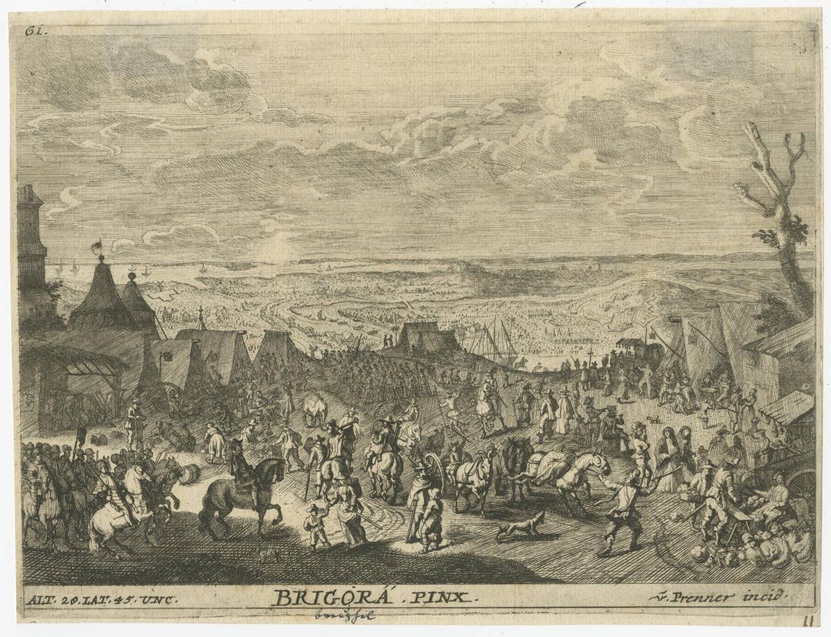 Old Print After A Painting in the Gallery of Paintings, Vienna, Austria, ca.1730
