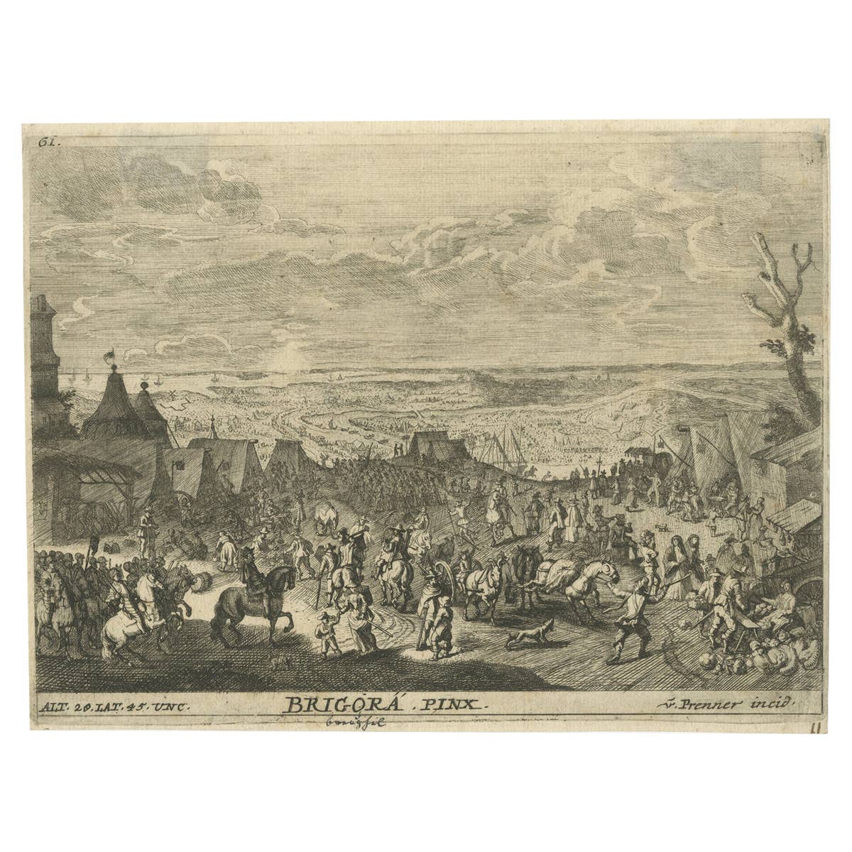 Old Print After A Painting in the Gallery of Paintings, Vienna, Austria, ca.1730