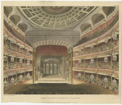 Old Print Depicting the Royal Opera House, Covent Garden, London, 1810