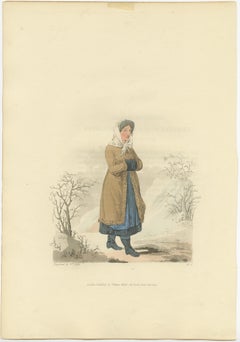 Old Print of a Countrywoman of Upper Carniola, Slovenia, Eastern Europe, 1804