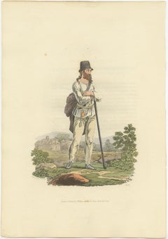 Old Print of a Peasant of Hermannstadt 'Sibiu', Transylvania, 1804