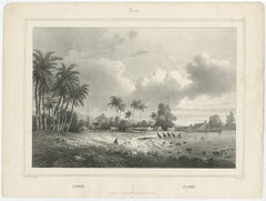 Old Print of Anjer or Anyer, Coastal Town in Banten, West Java, Indonesia, 1844