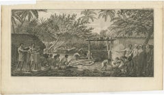 Human Sacrifice in a Morai, Tahiti – Cook Voyage Engraving c.1795