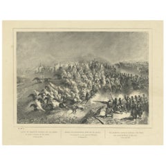 Old Print der Chasseurs d'Afrique, die Araber in Algerien schütteln, ca. 1840