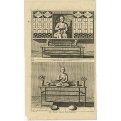 Old Print of Female Deities of Chinese Buddhism, Quanteja and Quam Iem Hoedso