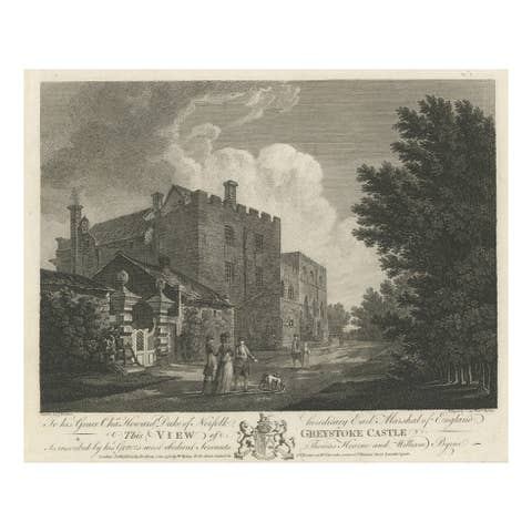 Engraving of Greystoke Castle, Penrith in the County of Cumbria, England, 1778