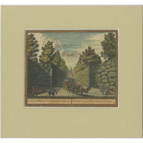 Old Print of Huis te Spijk, a former Castle and Estate, Velsen, the Netherlands