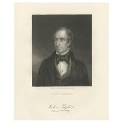 Old Print von John Tyler, dem zehnten Präsidenten der Vereinigten Staaten, ca. 1865