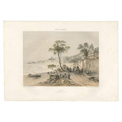 Old Print of Menton in Alpes-Maritimes in Provence-Alpes-Côte d'Azur, France