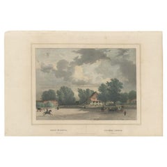 Old Print of Rijswijk, eine Gegend in der Alten Batavia, Indonesien, heute Jakarta, 1844
