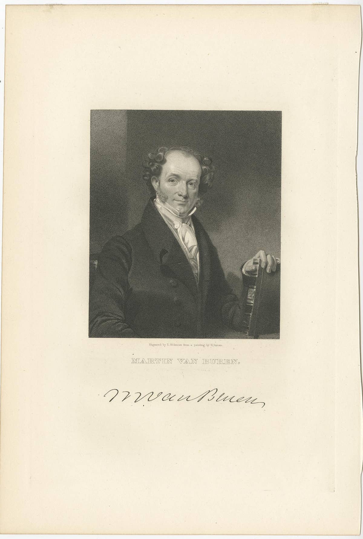 Old Print of the 8th President of the United States Martin van Buren, ca.1865