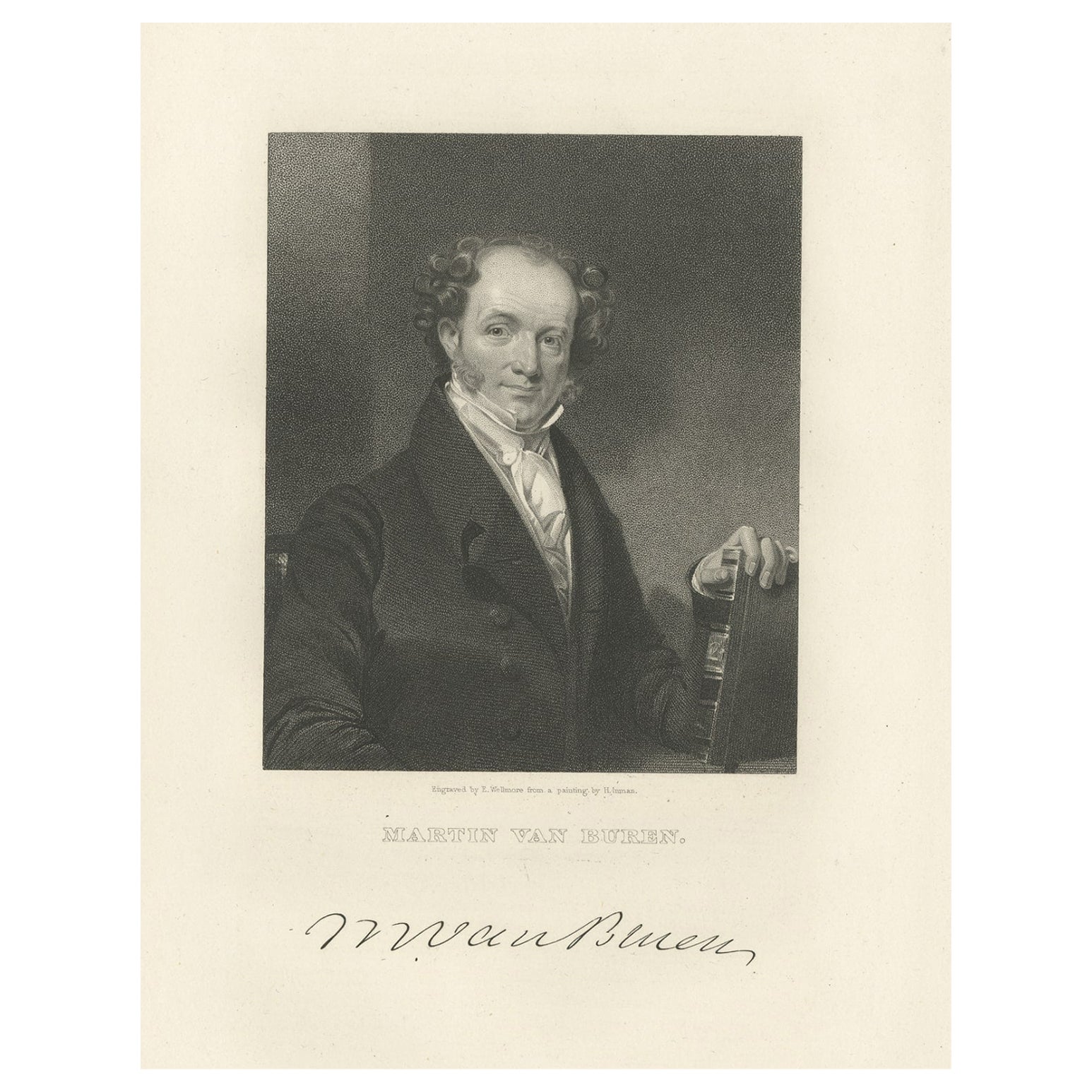Ancienne estampe du 8e président des États-Unis Martin van Buren, vers 1865 en vente