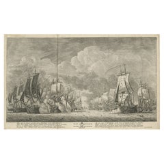 Old Print of the Battle of Dogger Bank During the Fourth Anglo-Dutch War, 1781