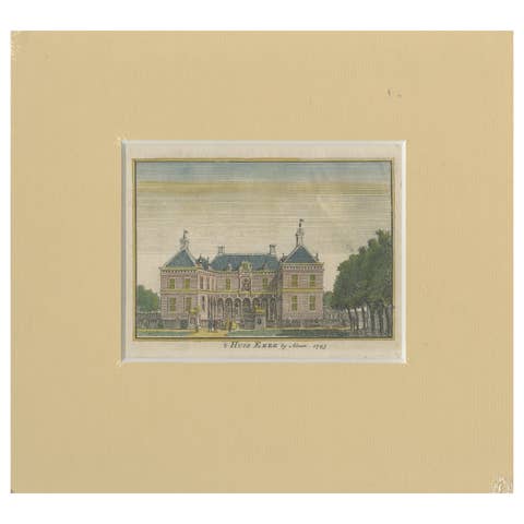 Old Print of the Former Castle 'De Ehze', near Almen in The Netherlands, c.1750