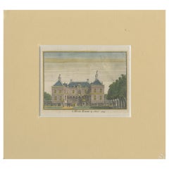 Alter Druck des ehemaligen Schlosses 'De Ehze', bei Almen in den Niederlanden, um 1750