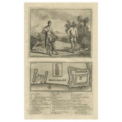 Ancienne estampe du Fort à Batticaloa, dans la province orientale du Sri Lanka (Ceylan)