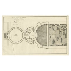 Stampa antica del giardino de L'hotel De L'Orleans, Rue De Provence, Francia, 1785