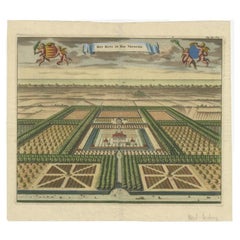 Old Print of the West-Souburg Estate, Vlissingen, in the Dutch Province Zeeland