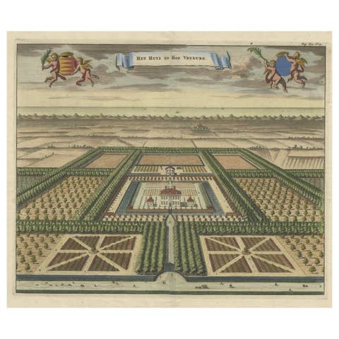 Old Print of the West-Souburg Estate, Vlissingen, in the Dutch Province Zeeland