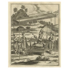 Ancienne estampe de Vishnu et la cinquième incarnation, 1672
