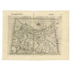 Carte ancienne du Ptolemaïque de la région située entre le golfe de Perse et la mer du Caspian, 1598
