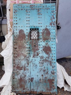 Old Rabat Turquoise Moroccan Door - Window
