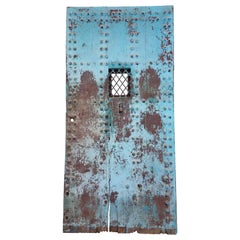 Old Rabat Turquoise Moroccan Door - Window