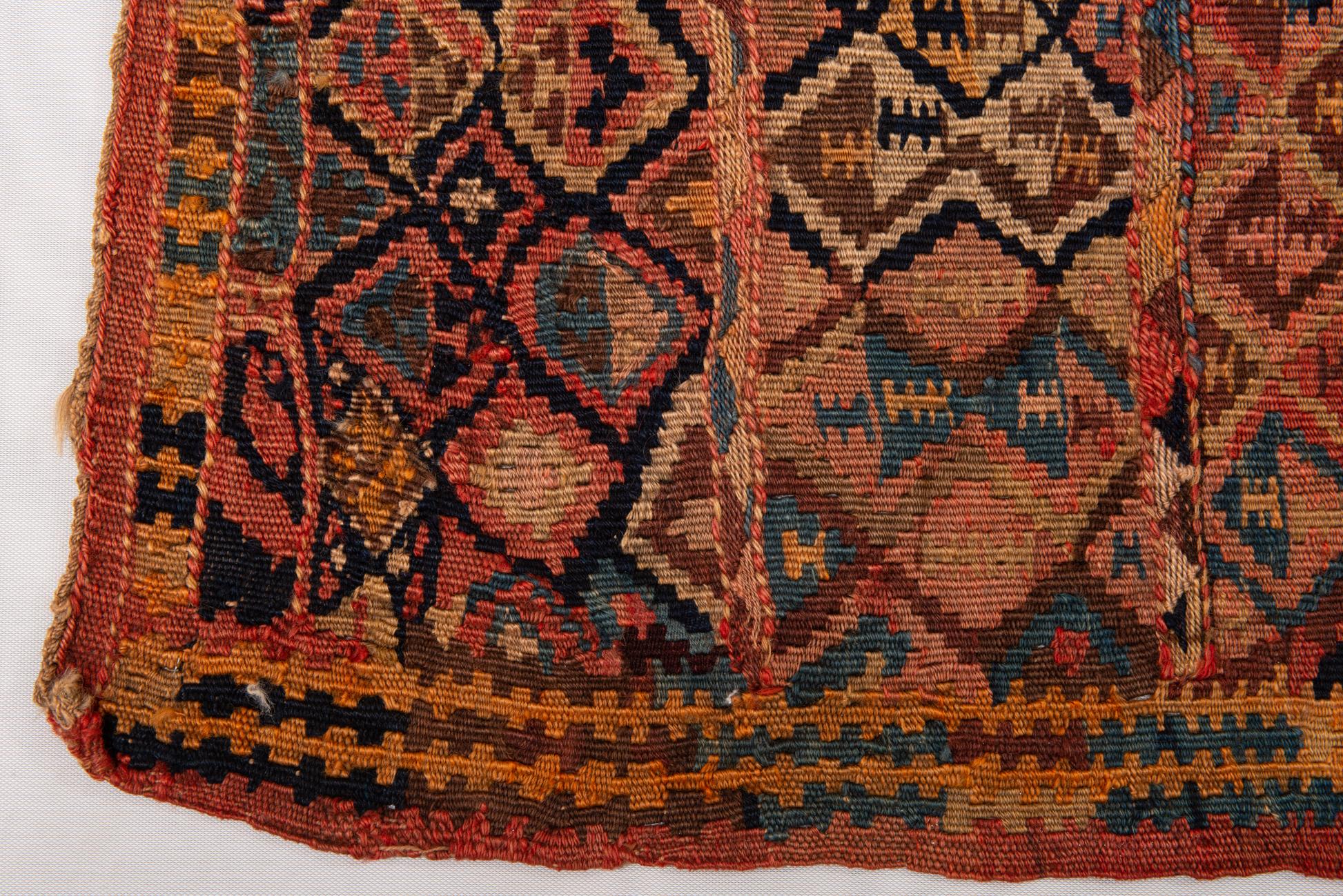 Hand-Woven Old Rare Kurdestan Kilim from Takab