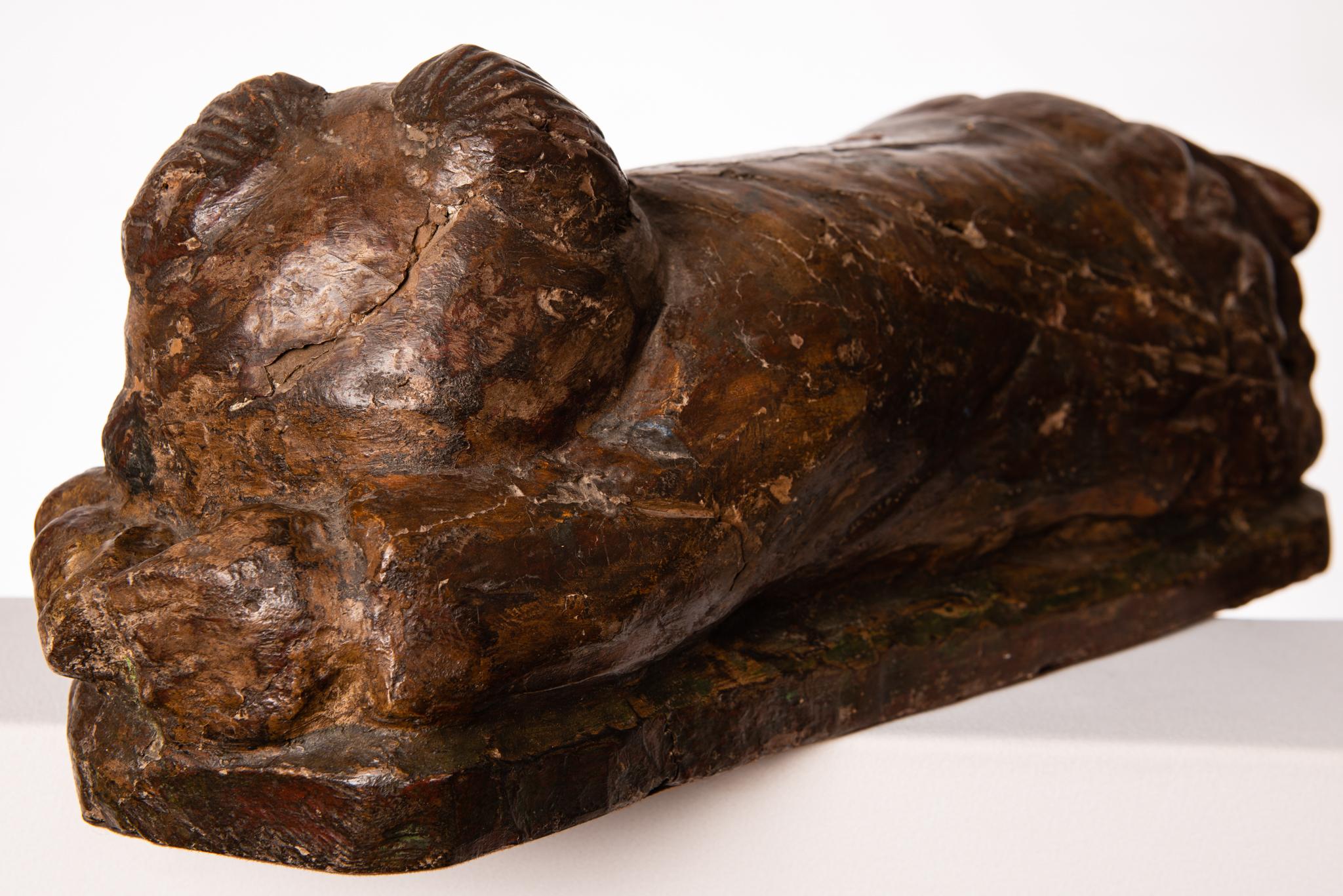 Antigua y rara escultura de madera 