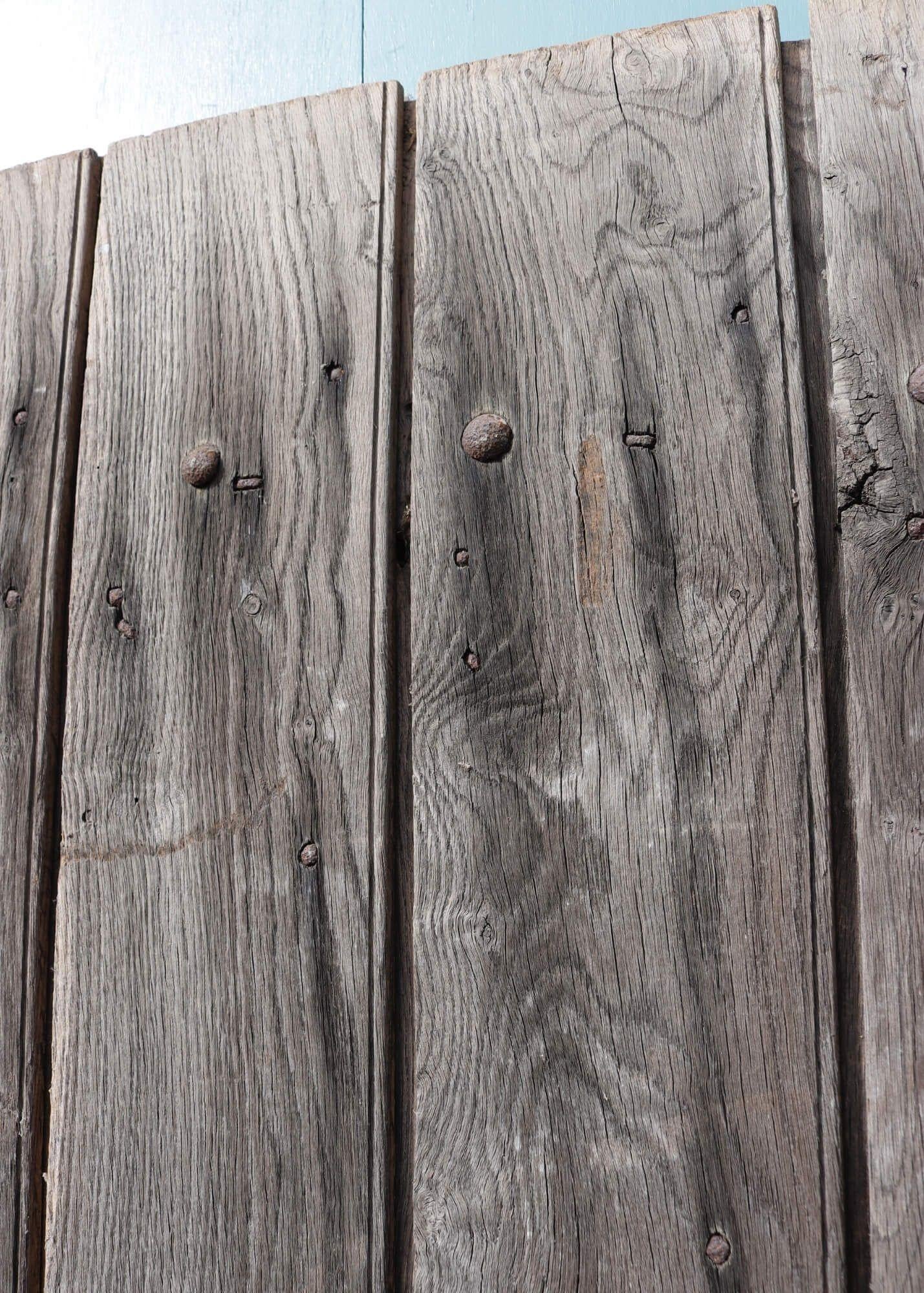 Old Reclaimed Rustic Elm Plank Door In Fair Condition For Sale In Wormelow, Herefordshire