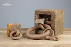 Old Reclaimed Rustic Iron Tether Weights, 20th Century