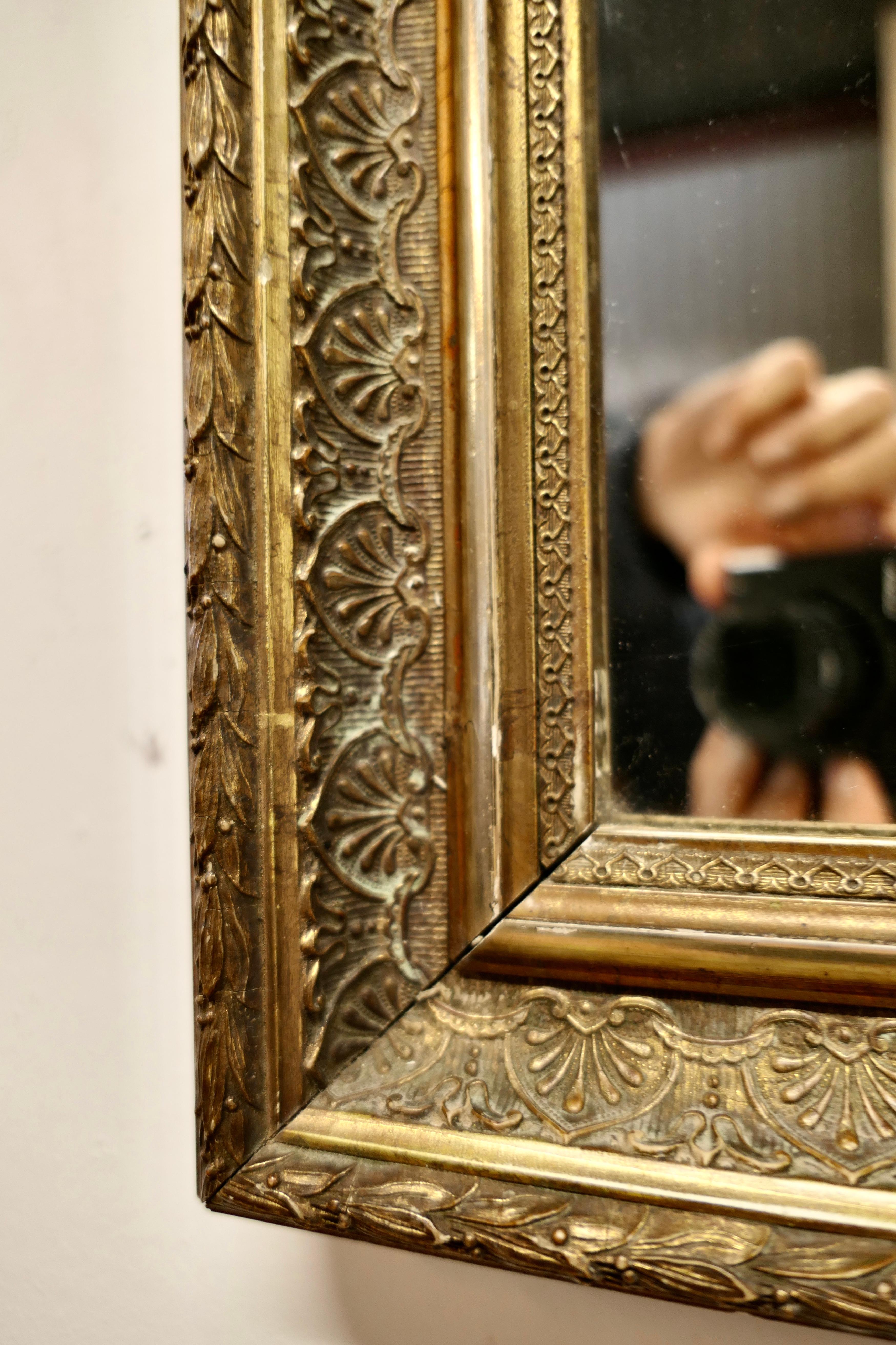 20th Century Old Rectangular Gilt Mirror For Sale