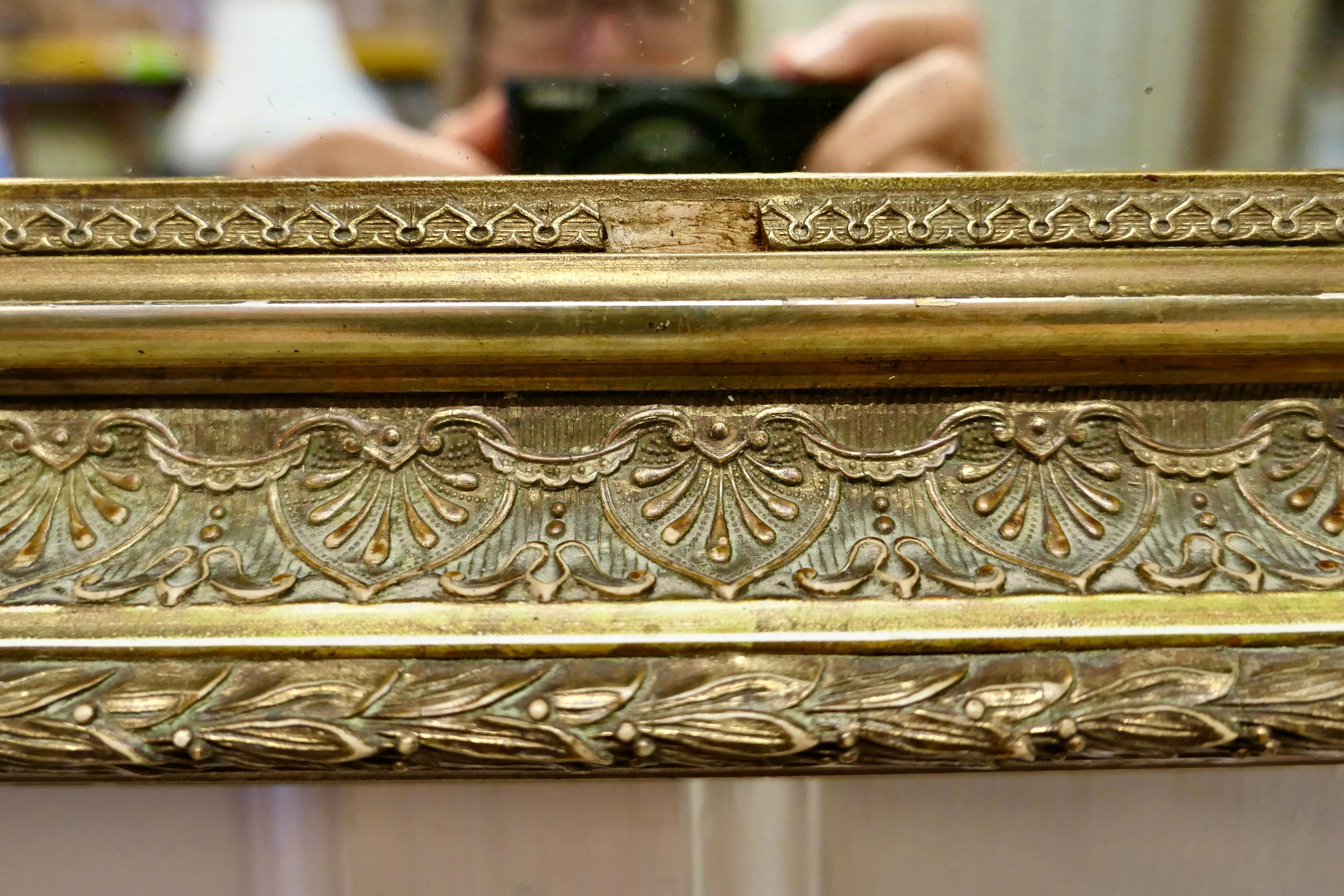 Old Rectangular Gilt Mirror For Sale 2