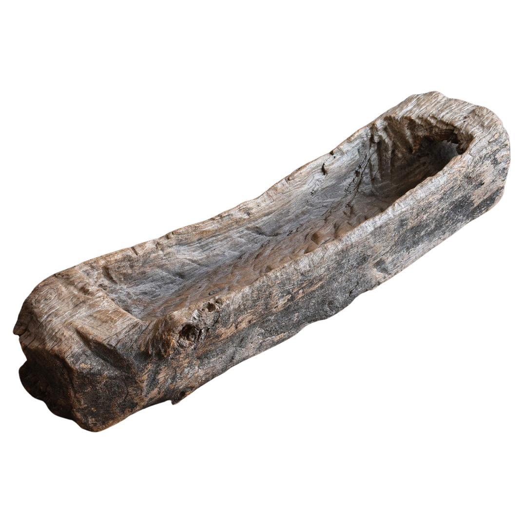 Old Rectangular Wooden Bowl in Southeast Asia / Beautiful Withered Tree Object