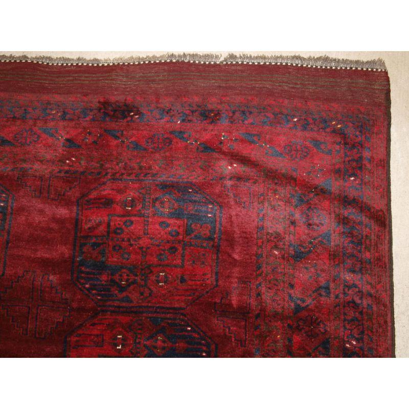 Old Red Afghan Carpet with Traditional Design In Excellent Condition For Sale In Moreton-In-Marsh, GB