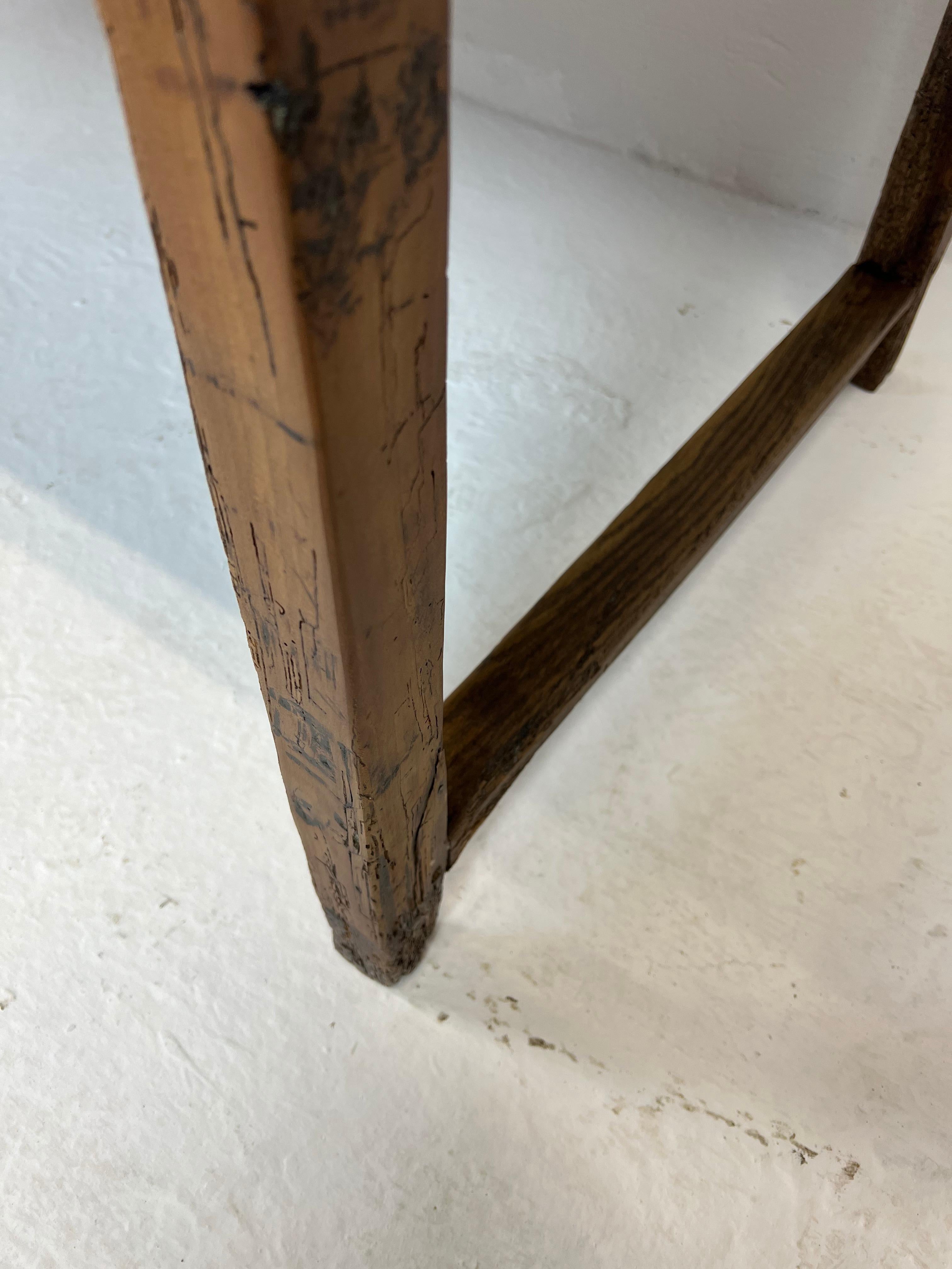 Old Restored Farm Table, in Oak and Cherry France, XIX th 6