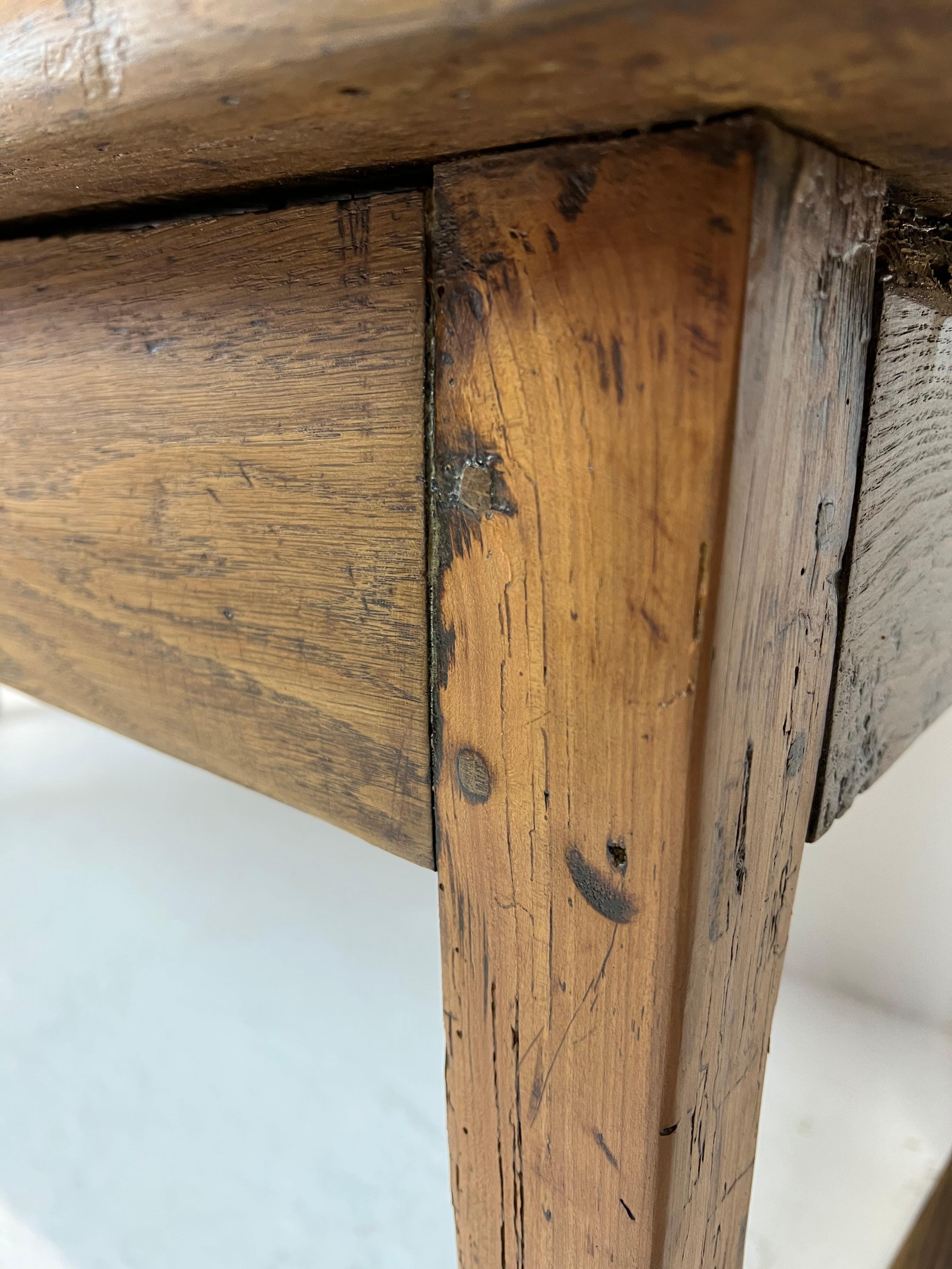 Old Restored Farm Table, in Oak and Cherry France, XIX th 7